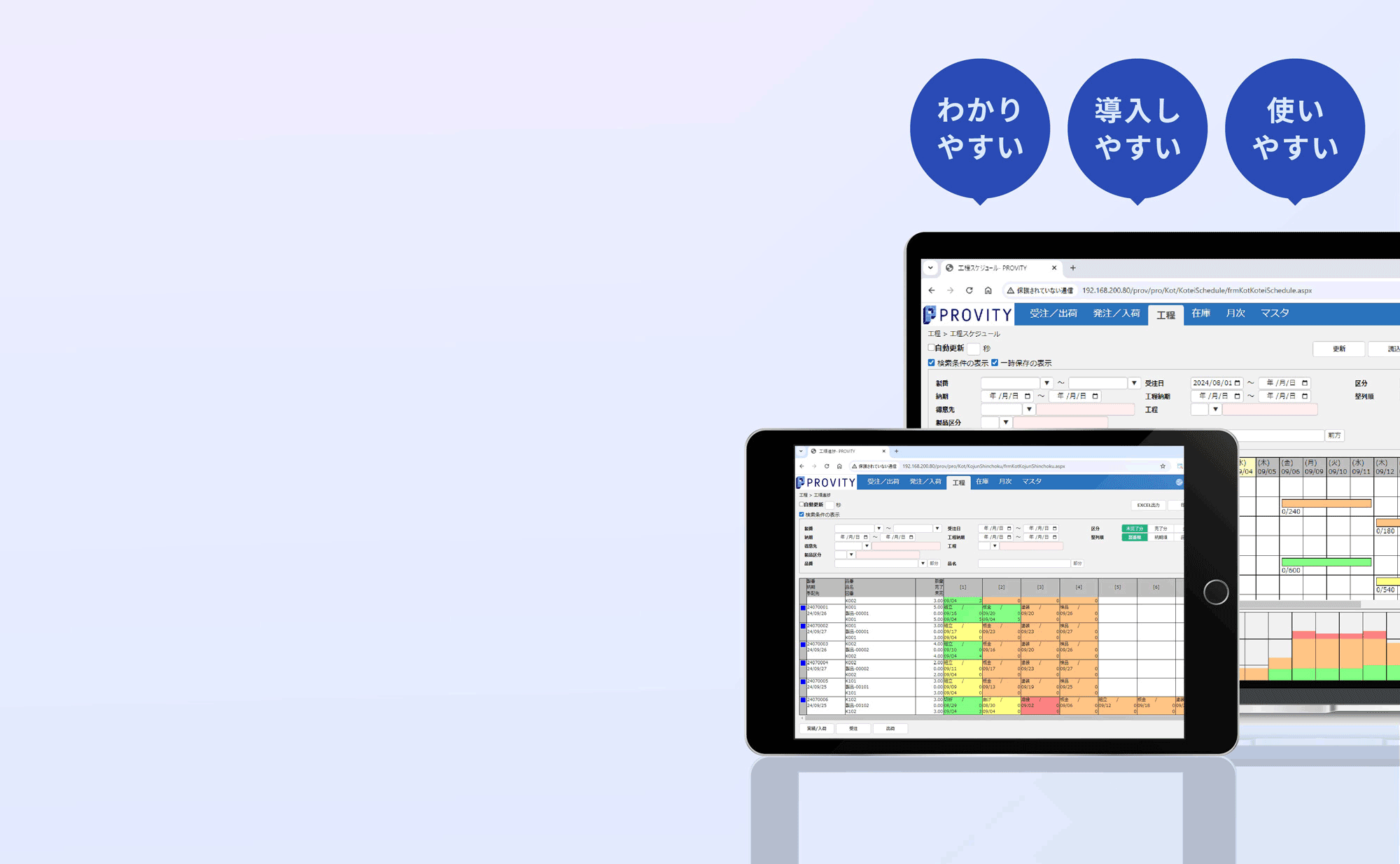 中小製造業の受注・工程・原価管理を一元化する生産管理システムPROVITY